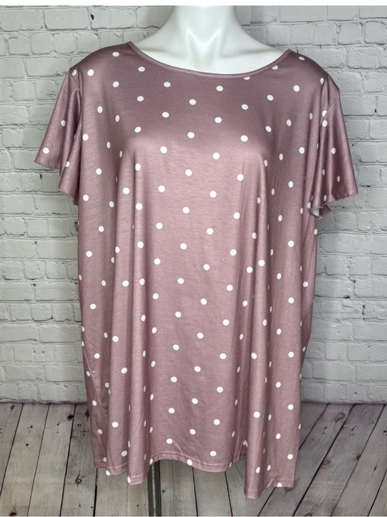 BloomChic Tops - BloomChic Mauve Pink Polka Dot Top